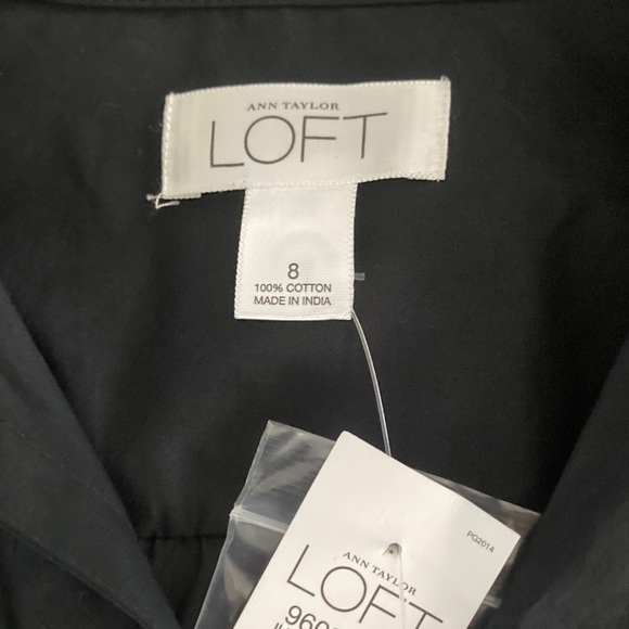 LOFT Classic Black Collared Blouse - Picture 2 of 6